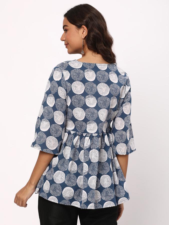 R&B Women's Printed Cotton Tunic Bell Sleeve image number 2