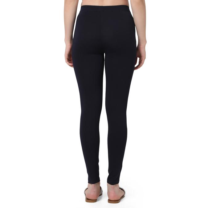 R&B Women Navy Blue Solid Leggings
