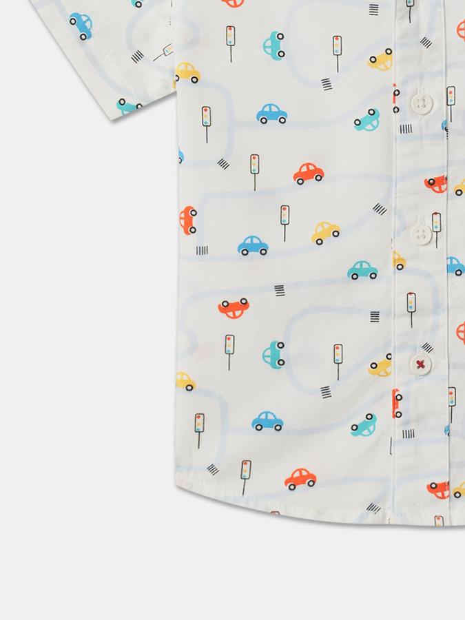 Boys Printed Relaxed Fit Shirt image number 3