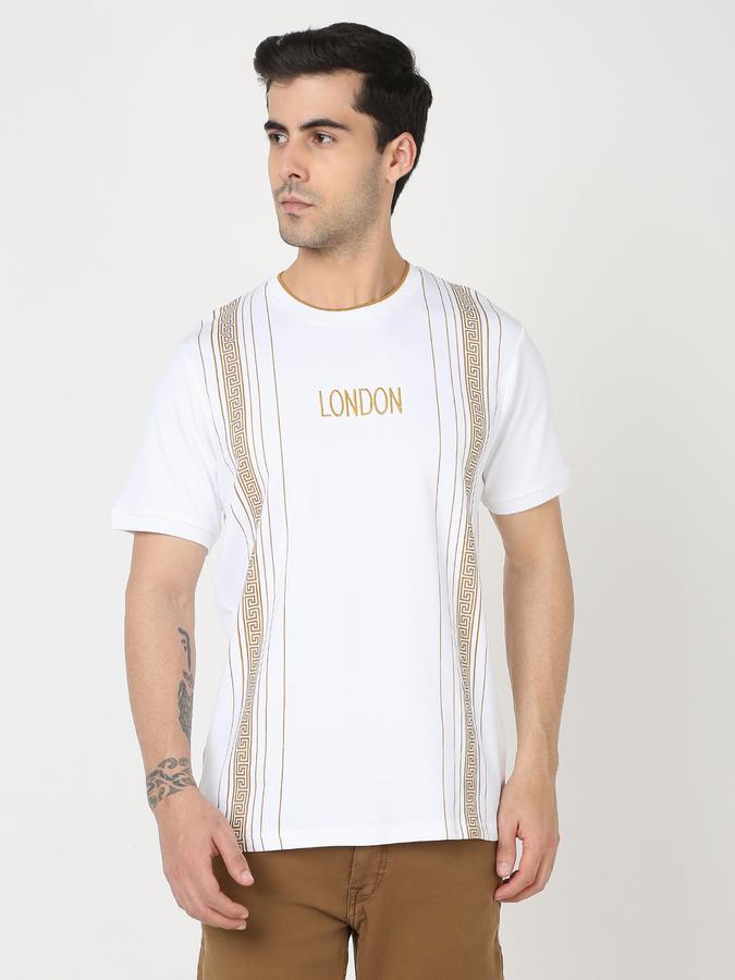 Men Geometric Print Regular Fit Crew-Neck T-Shirt image number 0