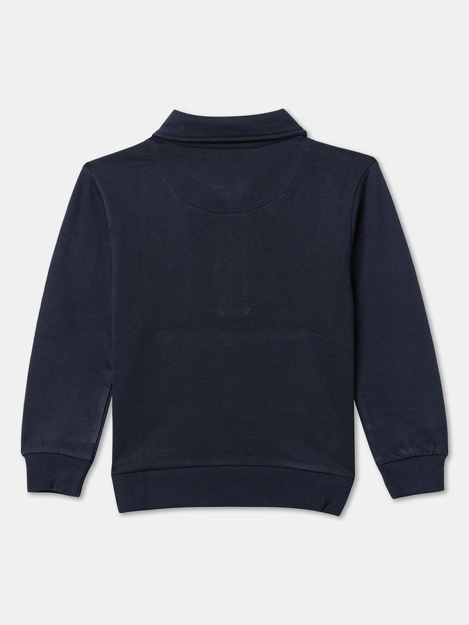 Boys Relaxed Fit Full Sleeve Zip Neck SweaT-Shirt