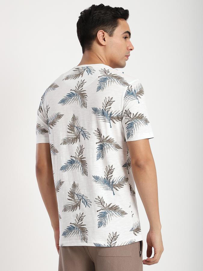 Men Cotton Regular Fit Crew Neck Printed T-shirt