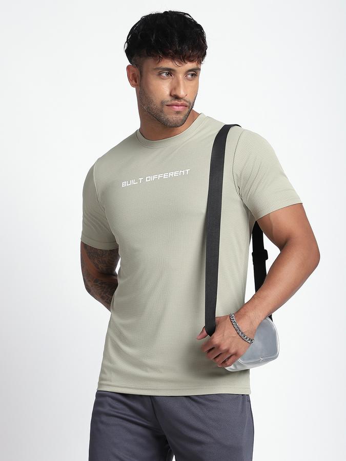 R&B Men's Moss Green Printed T-Shirt