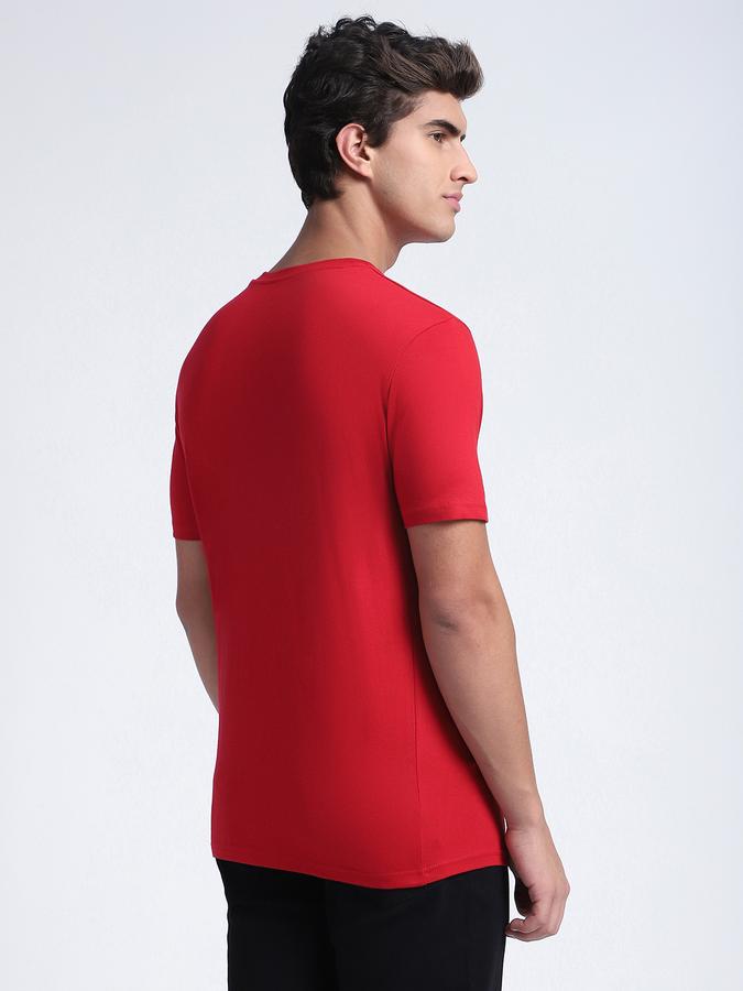 R&B Men's Red Printed T-Shirt