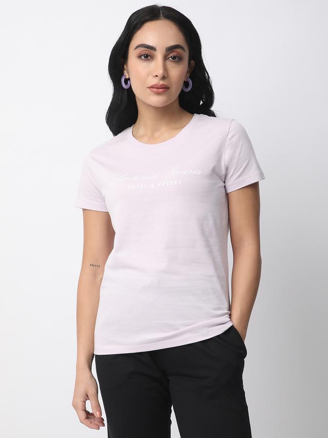 R&B Women Lavender Fog Solid Cropped Ribbed Top