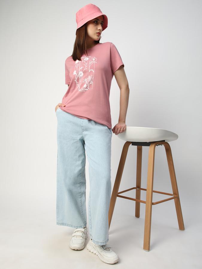 Graphic Print Women Round Neck T-Shirt data-index=