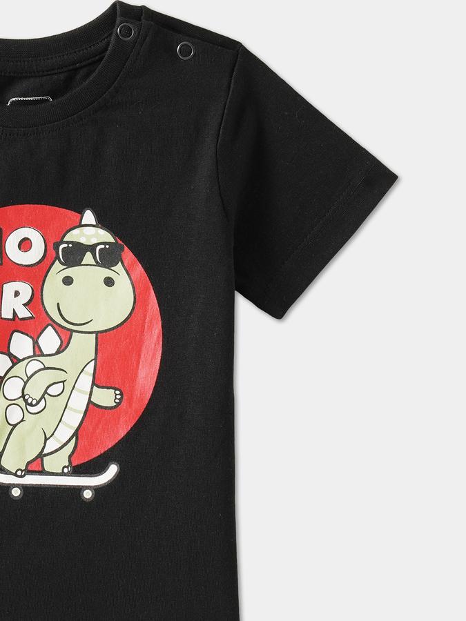 Boys Cotton Regular Fit Crew Neck Graphic T-shirt