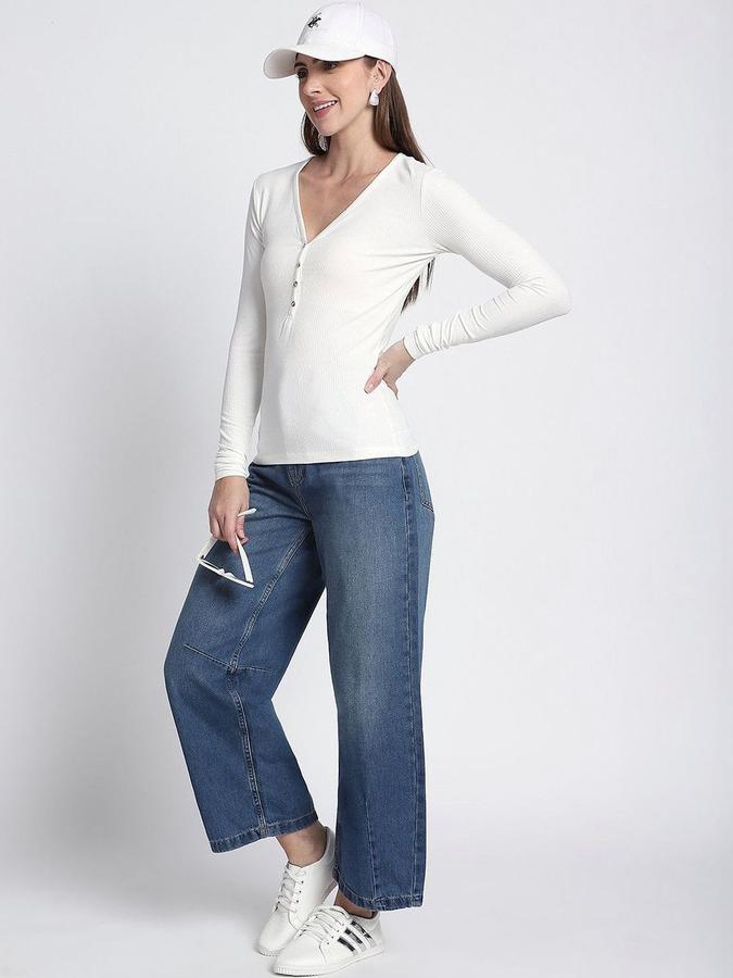 R&B Women Mid Blue Regular Fit Mid-Rise Jeans