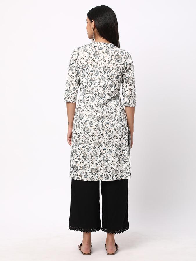 Women Floral Print Straight Kurta Set image number 2