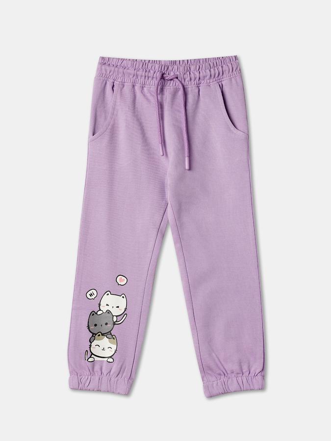 Girls Graphic Print Straight Track Pants image number 0
