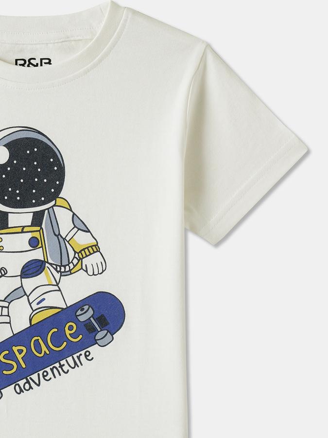 Boys Cotton Regular Fit Crew Neck Graphic T-shirt