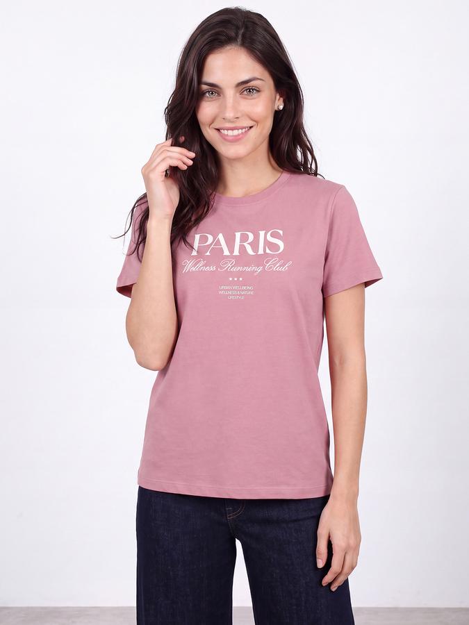 R&B Women Shell Pink Bold Typographic Print Short Sleeves Tshirt