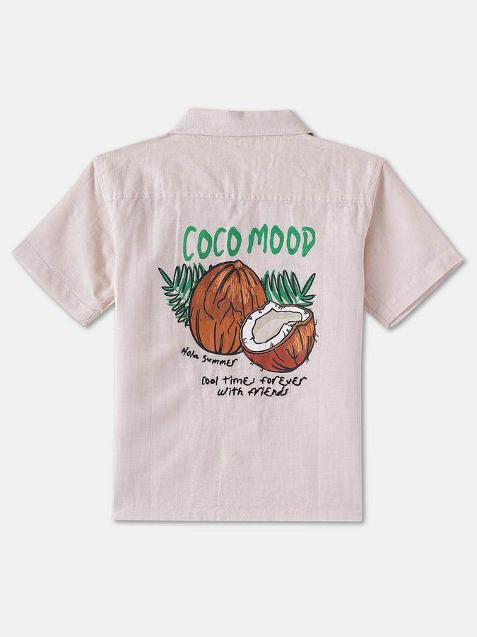 Boys Linen Relaxed Fit Short Sleeve Camp Collar Shirt