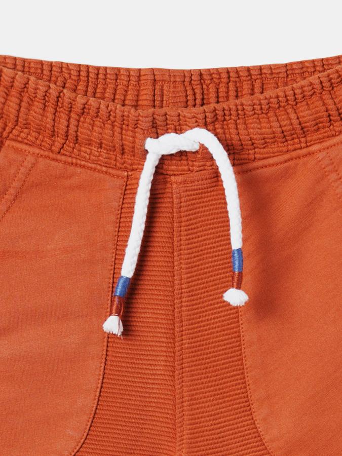 Boys Cotton Relaxed Fit Elastic Waist Clean Hem Shorts