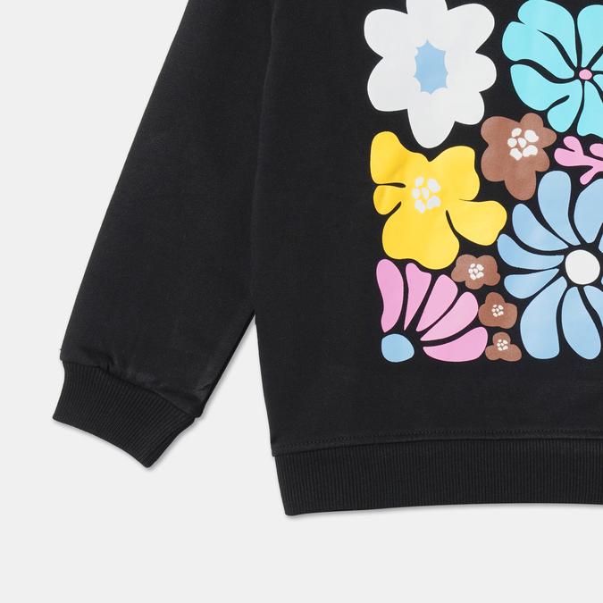 Girls Cotton Regular Fit Crew Neck Graphic Sweatshirt