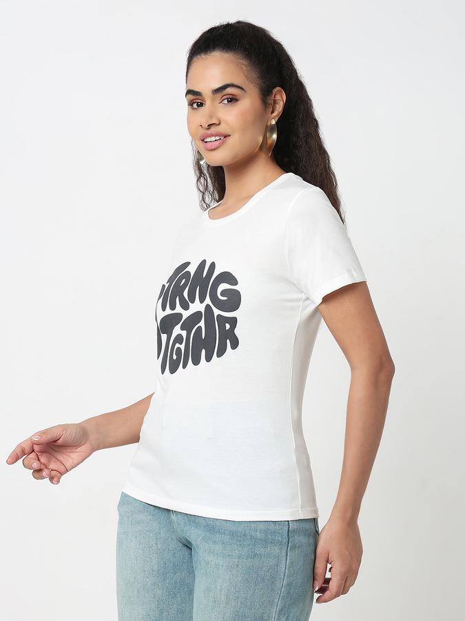 Printed T-Shirt with Crew Neck and Short Sleeves image number 2