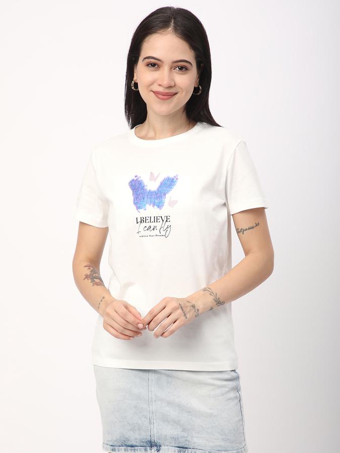 R&B Women Ivory Character Graphic T-Shirt