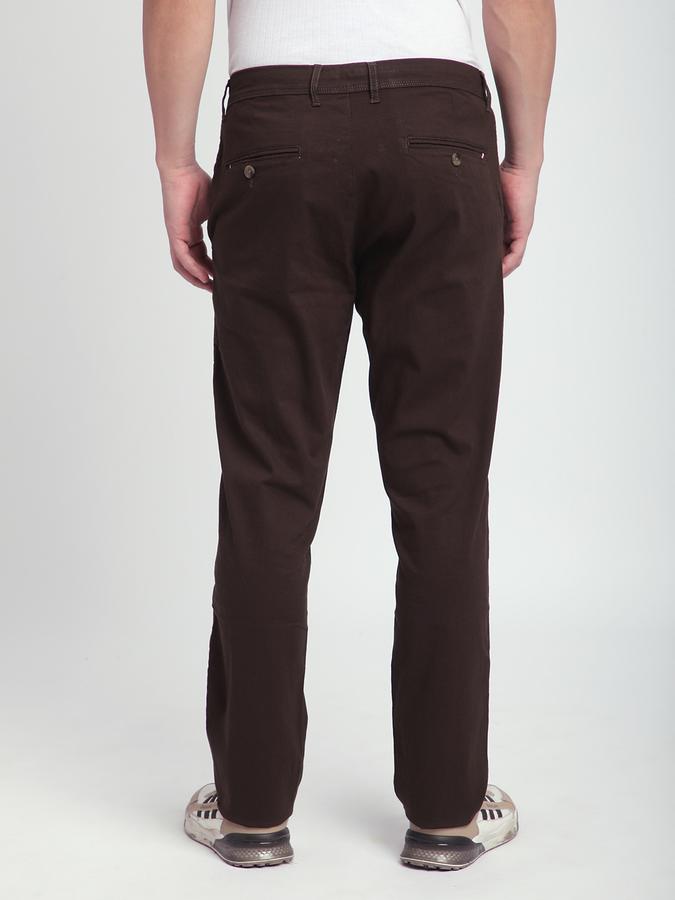 Men Cotton Slim Fit Flat Front Solid Trousers