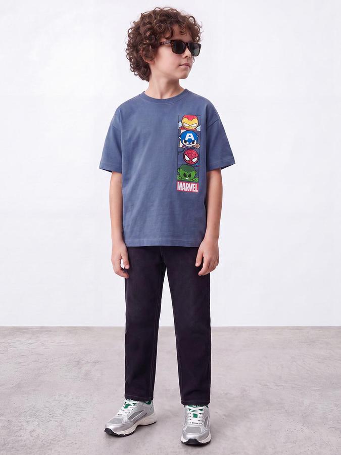R&B Boys Black Solid Regular Fit Stretchable Jeans