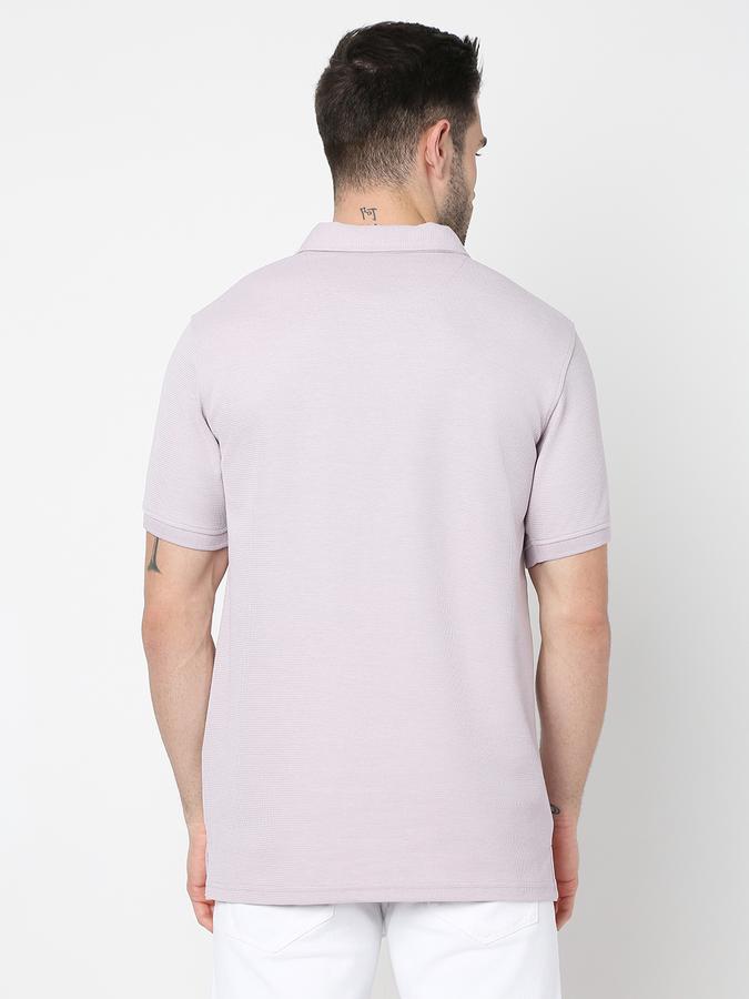 Men Cotton Blend Regular Fit Polo Neck Solid T-shirt