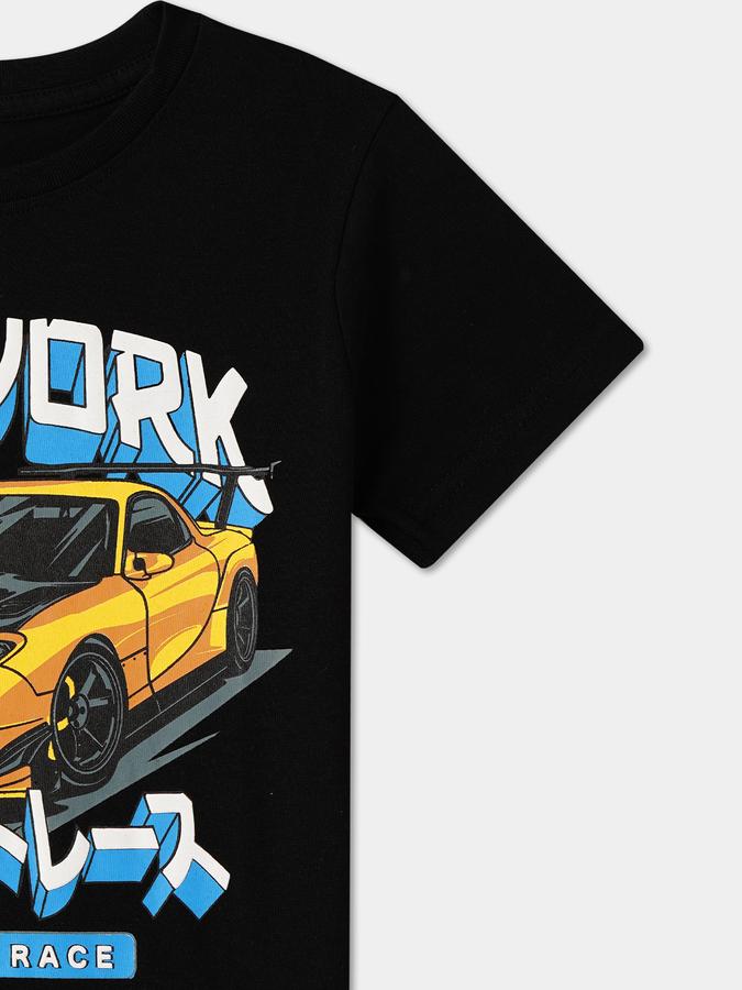 Printed T-Shirt with Crew Neck and Short Sleeves image number 2