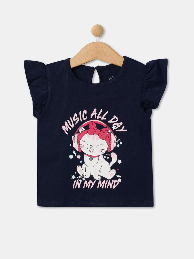 Girls Typographic Print Regular Fit Top image number 0