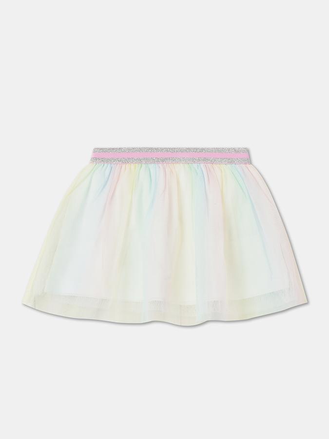 Girls Cotton Graphic Ruffled Sleeves T-Shirt and Tulle Skirt Set