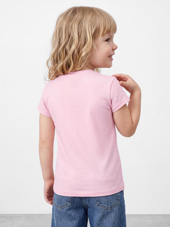 R&B Girls Pink Graphic Print Short Sleeves Tshirt