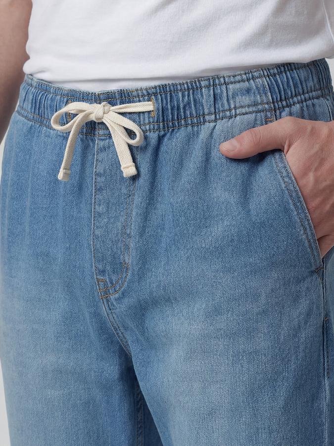 R&B Blue Solid Men Mid-Rise Relaxed Fit Jeans