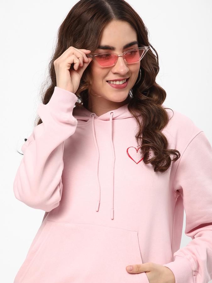 Women Cotton Regular Fit Hooded Graphic Sweatshirt