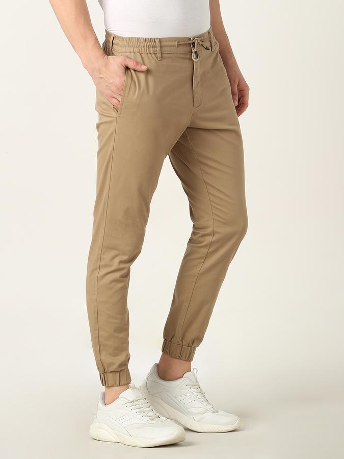 Men Slim Fit Flat-Front Trousers image number 2