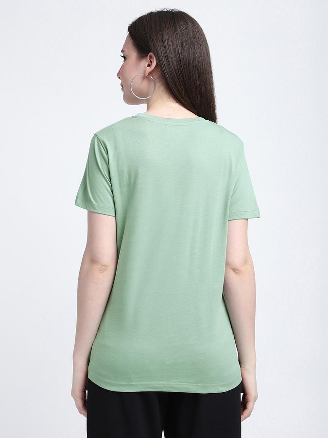 Women Cotton Regular Fit Crew Neck Slogan T-shirt