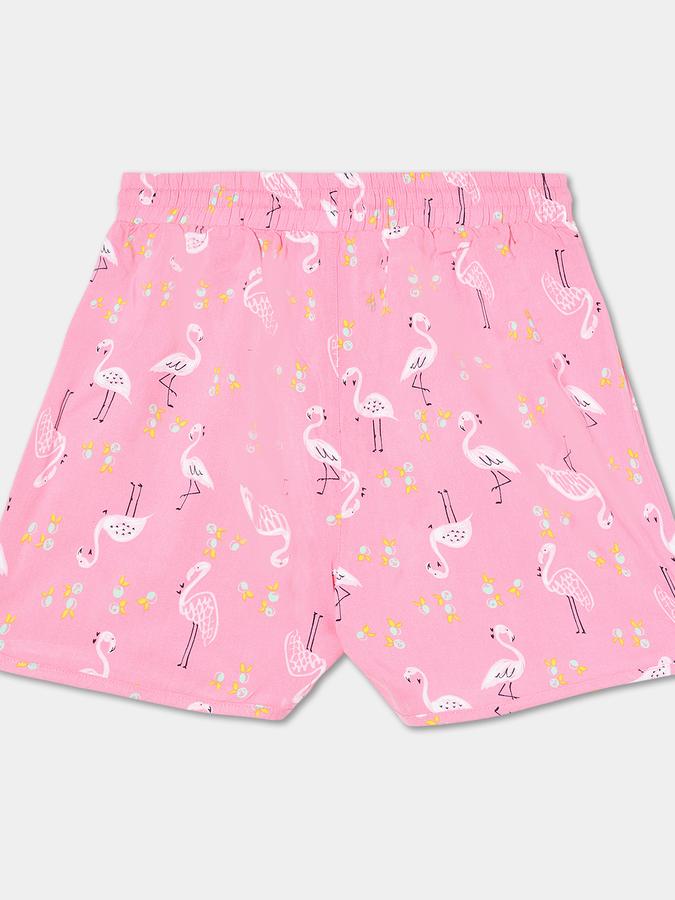 Girls Rayon Relaxed Fit Elastic Waist Printed Shorts