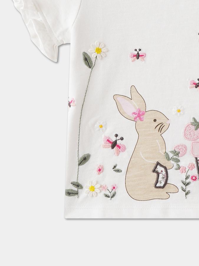 Girls Regular Fit Short Sleeve Crew Neck Top