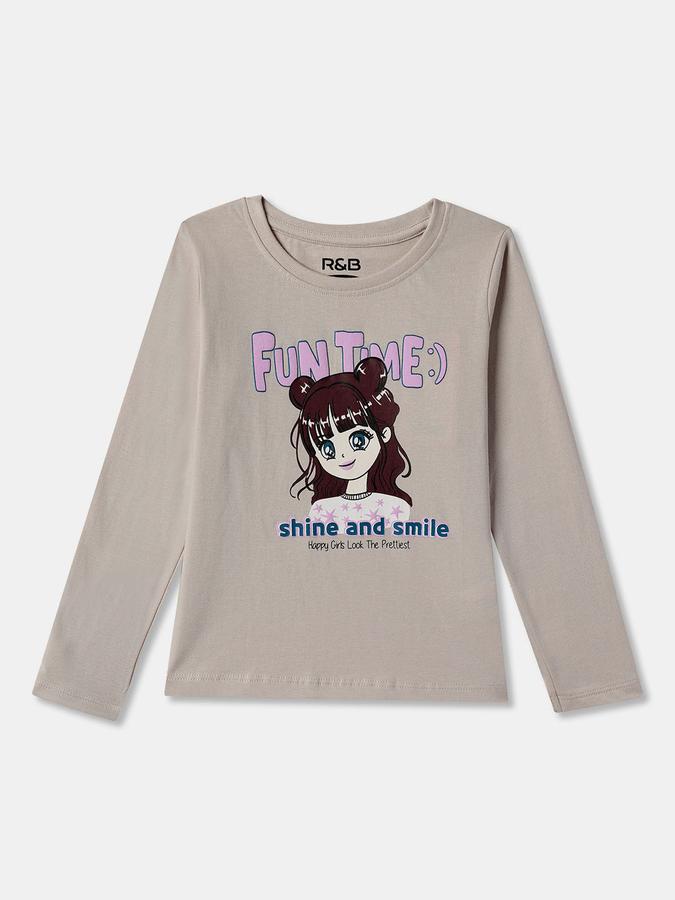 Girls Graphic Print Pure Cotton Regular T Shirt image number 0