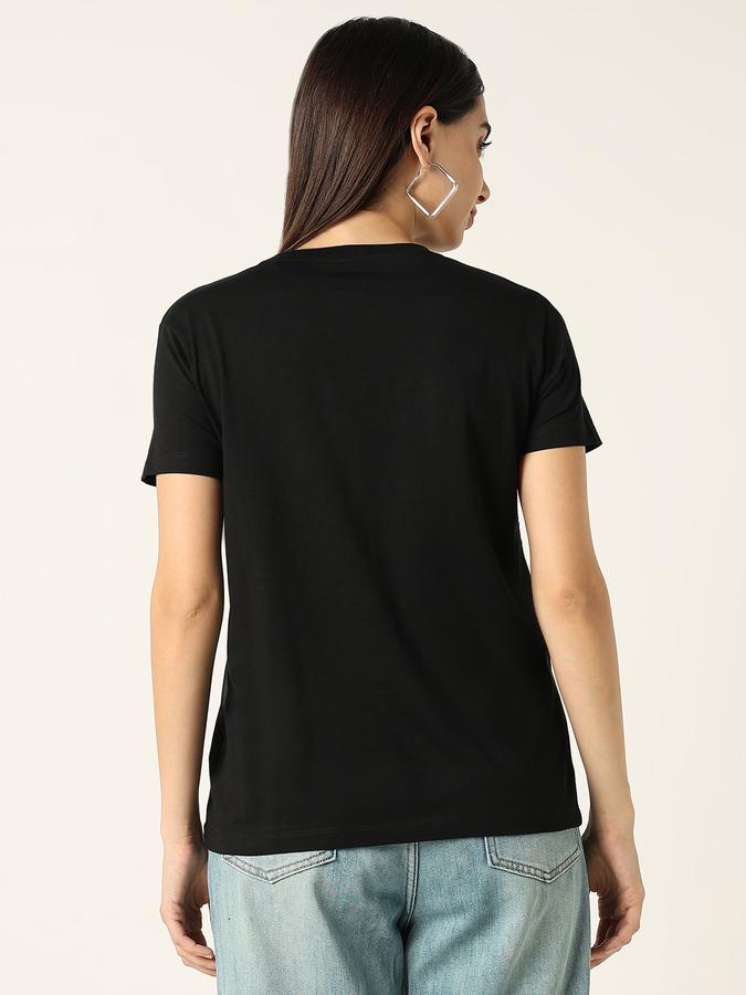 Women Cotton Regular Fit Crew Neck Graphic T-shirt