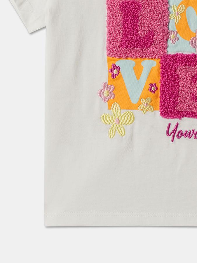 Girls Embroidered Regular Fit Top image number 3