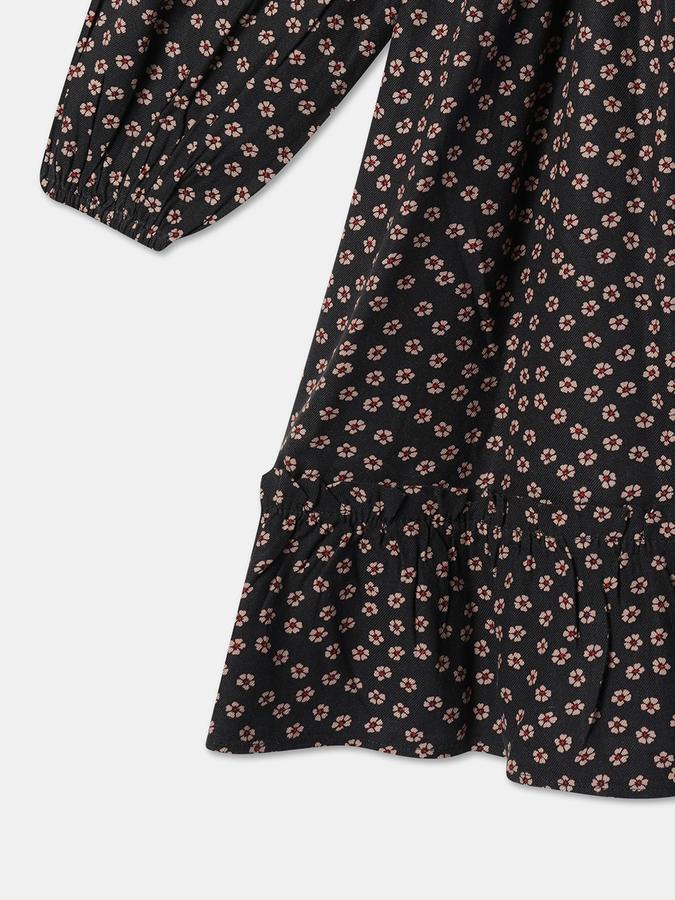 Girls Floral Print A-Line Dress image number 3