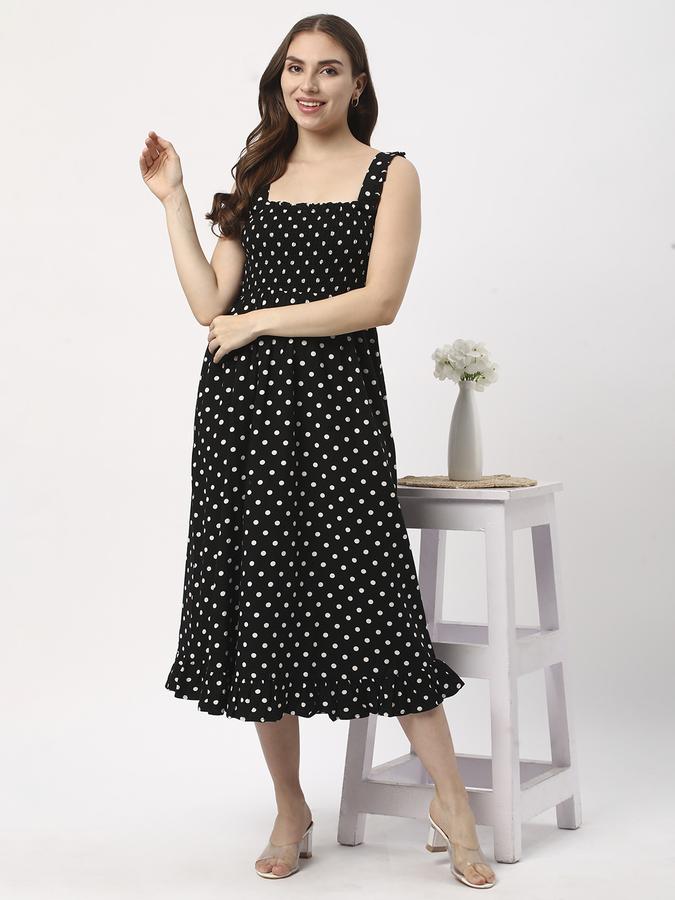 Women Polka-Dot Shoulder Straps Dresses image number 1