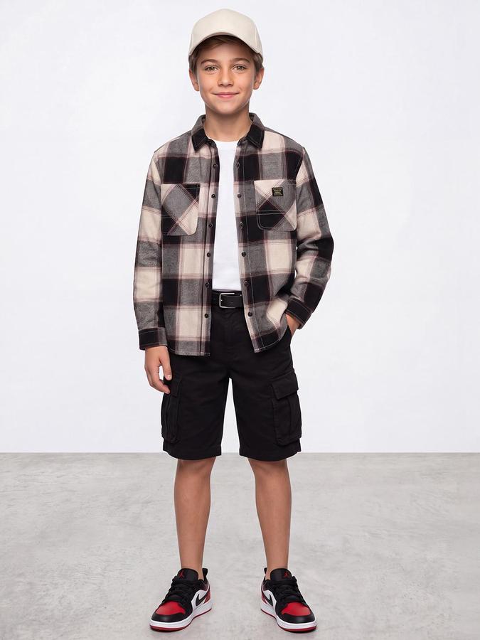 R&B Boys Multi Tartan Checks Long Sleeves Regular Fit Shirt