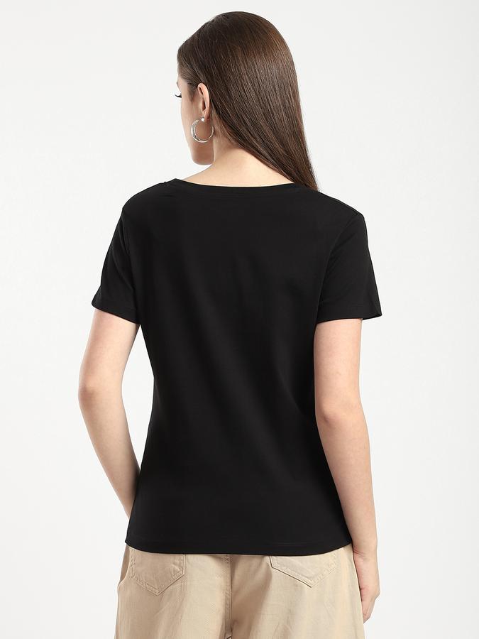 Women Cotton Regular Fit Crew Neck Graphic T-shirt