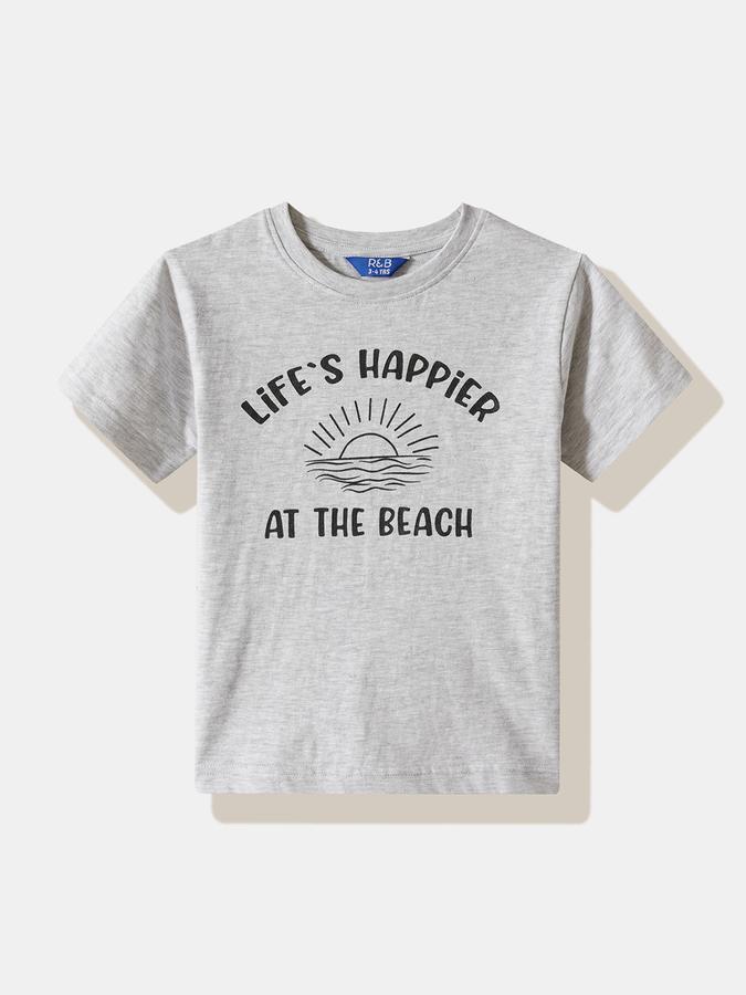 Boys Cotton Graphic T-Shirt And Graphic Print Shorts Set