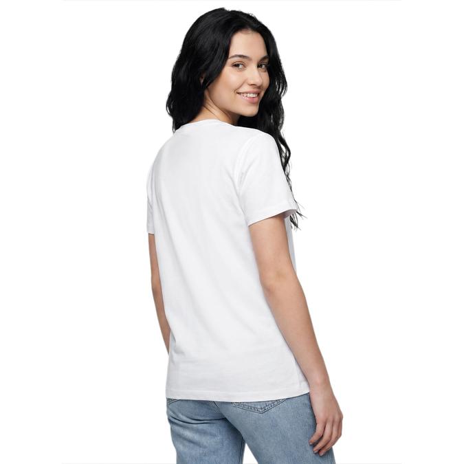 R&B Women White Cotton Printed Round Neck T-Shirt