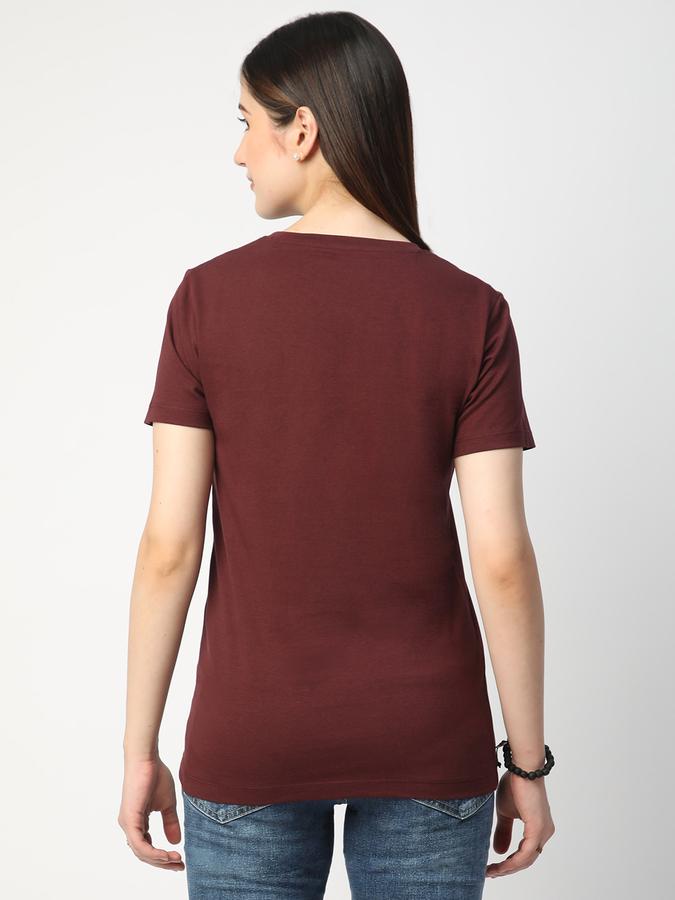 Women Cotton Regular Fit Crew Neck Graphic T-shirt
