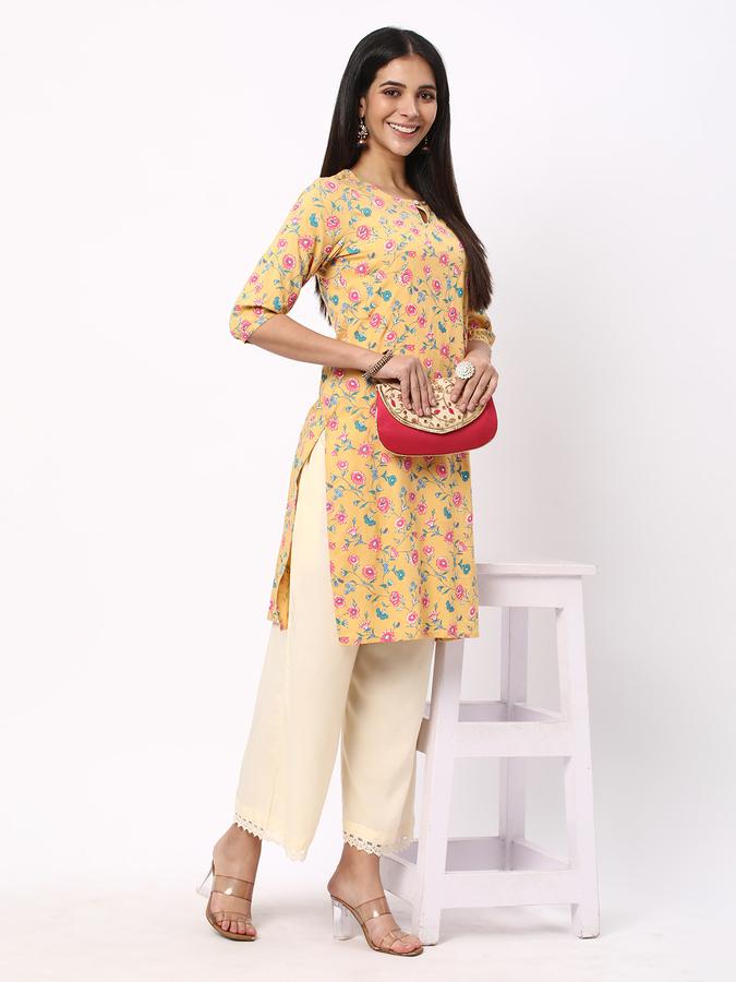 Women Floral Print Straight Kurta image number 1