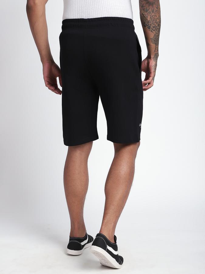 Men Cotton Relaxed Fit Drawstring Solid Shorts