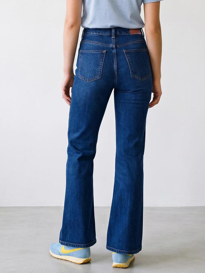 R&B Women Mid Blue Flared Bottom Denim Jeans