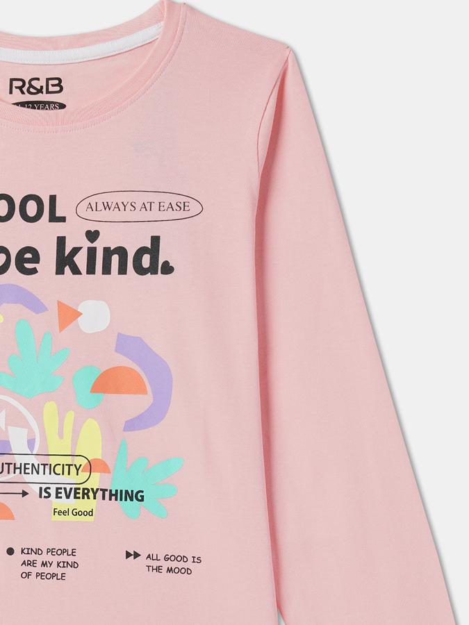 Girls Graphic Print Pure Cotton Regular T Shirt image number 2