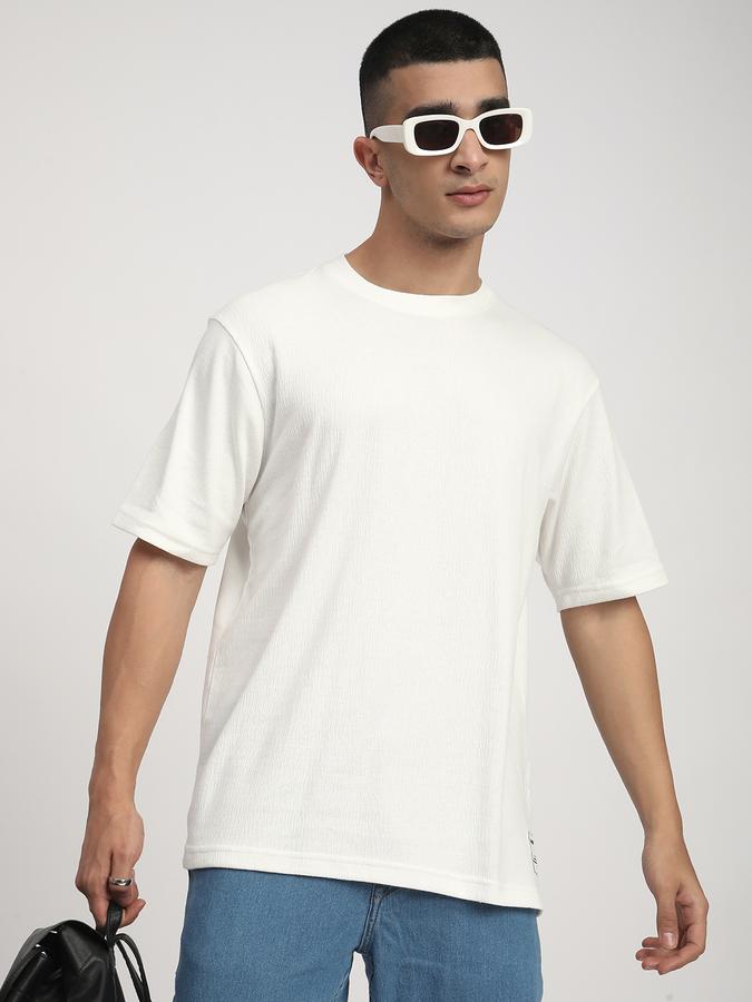 Men Polycotton Relaxed Fit Crew Neck Solid T-shirt