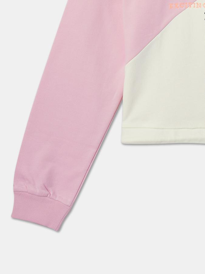 Girls Cotton Blend Regular Fit Hooded Graphic Hoodie